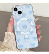 QLTYPRI Magnetic for iPhone 13 Case/iPhone 14 Case Compatible with MagSafe, Clear Cute Ribbon Bow...