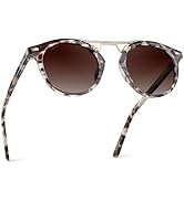WearMe Pro - Women's Polarized, Round Retro, Double-Bridge Vintage Sunglasses