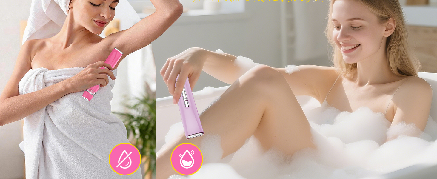 2 in 1 Women&amp;#39;s Electric Shaver, Dual Head Bikini Trimmer,Waterproof