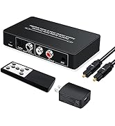 Dingsun Optical to RCA Converter, Digital to Analog Audio Converter with Volume Control DAC Conve...