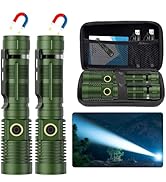 Small Tactical Flashlights High Lumens - 1500 Meters Long Beam Super Bright LED Magnetic Flashlig...