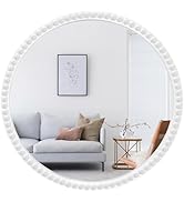 WallBeyond Round Mirrors for Wall Decor, 30 inch Wall Mirror Decorative with Beaded Framed for Ho...