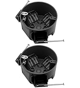 YQMIGU New Work 4" Dia Round Ceiling Nail Electrical Black Box 1-Gang, Home Improvement PVC Elect...
