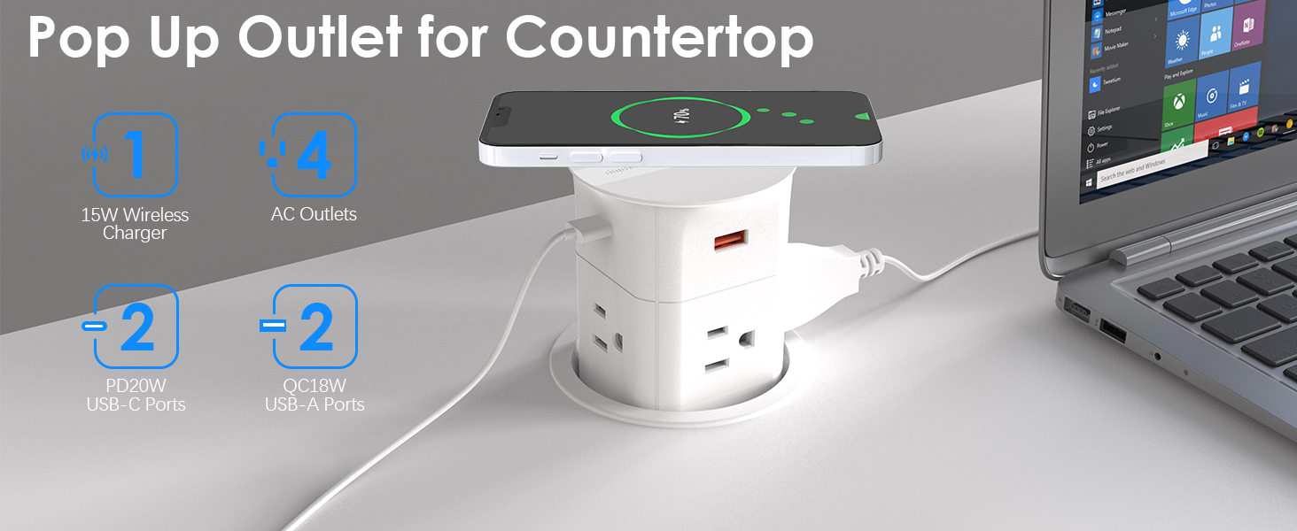 pop up outlet for countertop