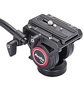 Avella Video Tripod Fluid Head with Quick Release Plate, Lightweight Heavy Duty Compatible with M...