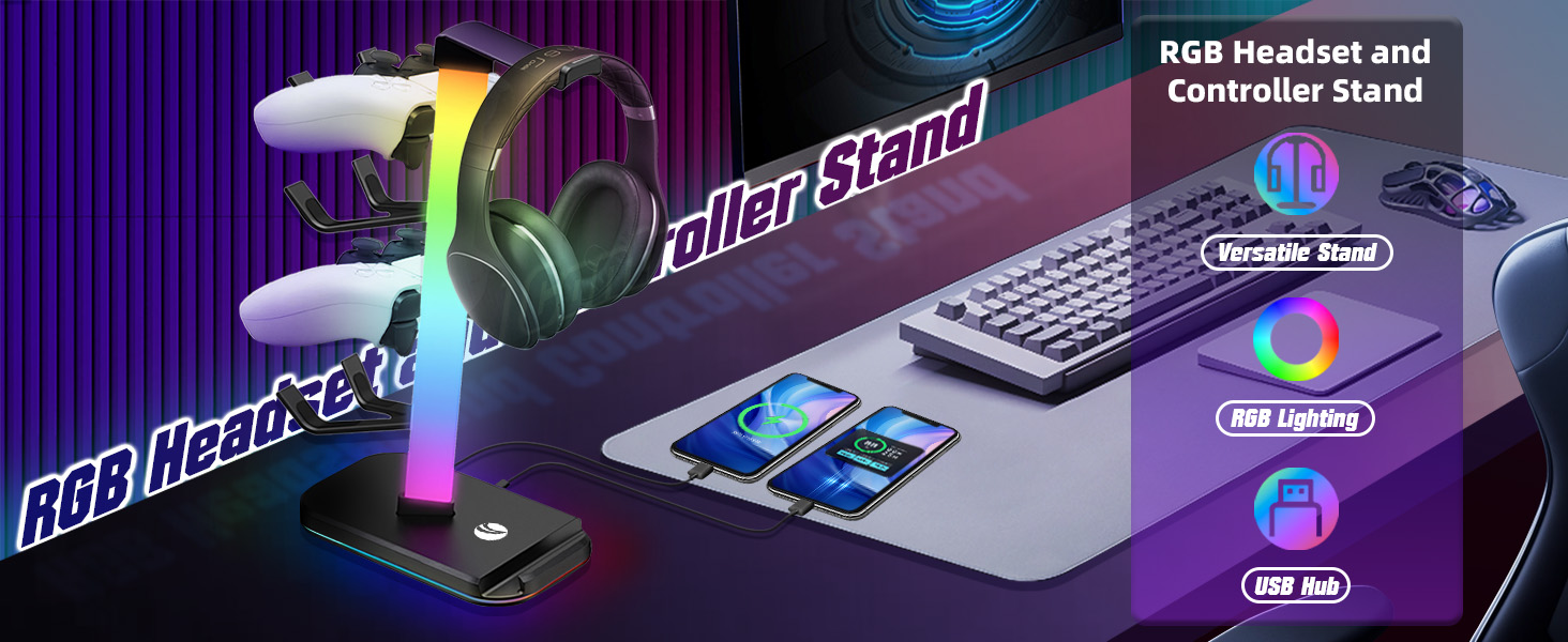 RGB Gaming Headphones Stand