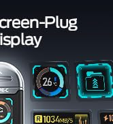 MOVE SPEED 256GB USB Drive with Smart Display 1090MB/s USB 3.2 Gen2 and Type C SSD Memory Stick f...