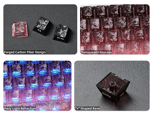 Clear Keycaps, Translucent Keycaps Set Keyboard Caps Cherry Profile,Custom Shine through Keycaps