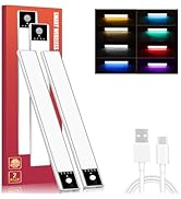 Under Cabinet Lighting, RGBWW LED Rechargeable Battery Operated Motion Sensor Light Indoor, 2 Pac...