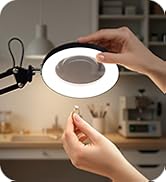 Desktop magnifying glass with light for repairing, manicure, jewelry work, and crafts.