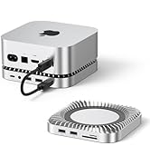 Raycue Mac mini M4 Dock &amp; Stand with 8T NVMe SSD Enclosure, 2 USB A 10Gbps,10G USB C Data Port, 5...