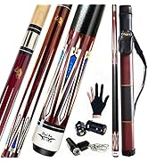 Tai ba cues 2-Piece Pool cue Stick + Hard Case, 13mm Tip, 58", Hardwood Canadian Maple Profession...