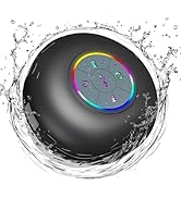 Luzsco Bluetooth Shower Speaker with LED – Portable Wireless Mini Speaker with Mic &amp; Suction Cup,...