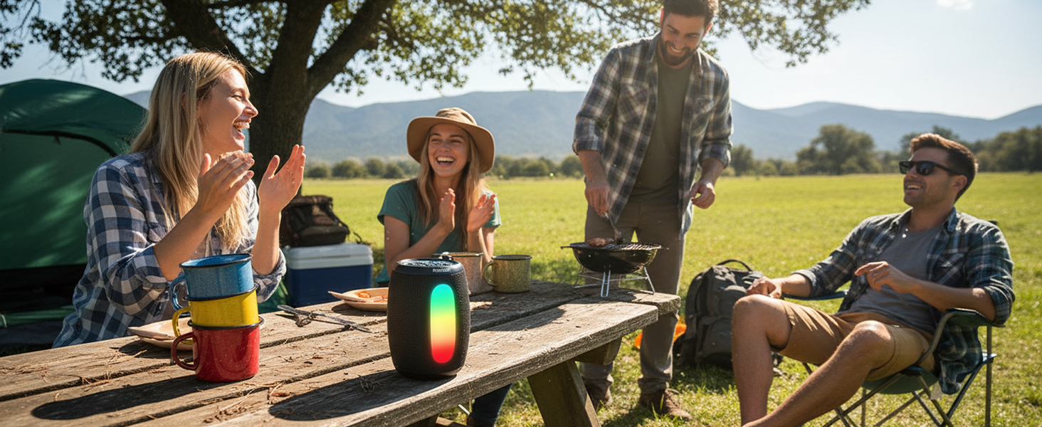 Bluetooth speaker for outdoor campaing, so happy