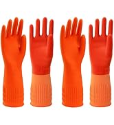North Tower Kitchen Washing Room Gloves Fleece Lined, Reusable, Waterproof with Extra-Long Cuff &amp;...