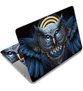 SUPERDANT Laptop Skin Sticker Blue Owl Laptop Decals Personalized Universal Notebook Computer Wra...