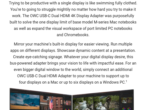 Compatible with Any Mac or PC with USB-C or Thunderbolt, M1 M2 dual display adapter