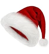 Christmas Hat, Santa Hat for Kids Xmas Holiday Hat Unisex Velvet Comfort Christmas New Year Festi...