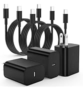 3Pack USB C Charger for Samsung Galaxy S24 Ultra, Super Quite Fast Charging Type C Block with 6FT...