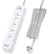 Surge Protector Power Strip - Addtam 10 Ft Long Extension Cord with 12 Outlets(3-Side) and 3 USB ...