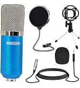 5 CORE XLR Microphone Condenser Mic w Microphone ARM for Computer Gaming Podcast Tripod Stand Kit...