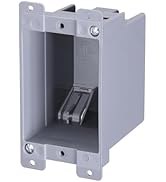 LEONLITE One Gang Old Work Electrical Outlet Box, Standard 14 Cubic Inch Device Box, PVC Electric...