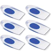 Silicone Gel Heel Cups for Heel Pain Shoe Inserts Heel Protectors for Plantar Fasciitis Foot Pads...