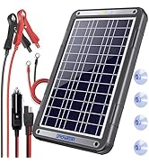 POWOXI Upgraded MPPT 12W Solar Battery Trickle Charger&amp;Maintainer 12V Solar Panel Car Battery Tri...