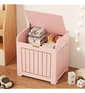 Aenuert Pink Kid Storage Chests, Small Cube Toy Organizer Box,Wooden Entryway Storage Bin For Hom...
