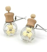 2 Pack Bear Car Vent Clip Diffuser Refillable Glass Bottle | Wood cap glass bottle with dropper, ...