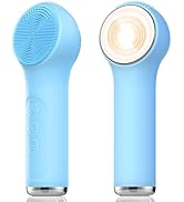 Silicone Facial Cleansing Brush, Portable Electric Face Scrubber with Heat and Vibration, 3 Modes...