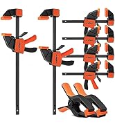 HORUSDY 8-Pack Bar Clamps for Woodworking, 12" and 6" Bar Clamps, Wood Working Clamp Sets, Quick ...
