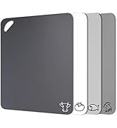Fotouzy Plastic Cutting Board Flexible Mats With Food Icons, Set of 4, BPA-Free, Non-Porous, Upgr...