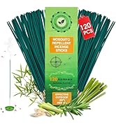 120 Pcs Natural Mosquito Repellent Outdoor Patio, Citronella Oil Mosquito Incense Sticks Plant-Ba...
