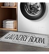 ZHLHPER Laundry Room Rug 20"x 47" Non-Slip Rubberback Laundry Rug Machine Washable Laundry Mat Fa...