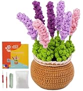 kgxulr Crochet Kit for Beginners, Purple Lavender Crochet Kit Beginner Crochet Starter Kit for Co...