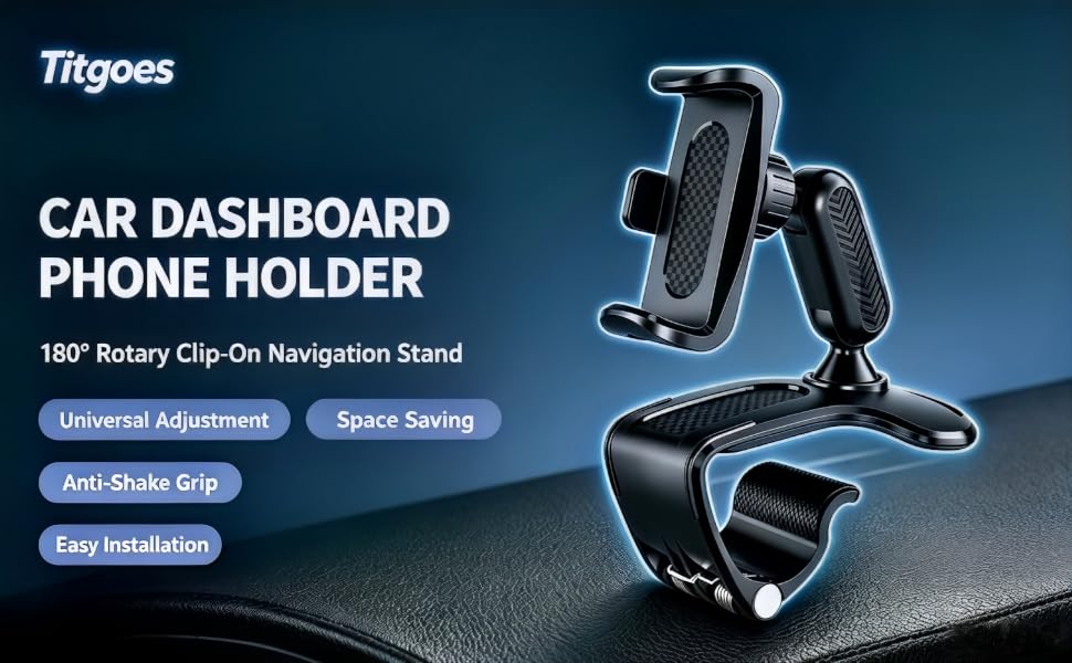 Titgoes clip-on dashboard phone holder