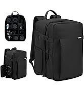 Cwatcun 3-IN-1 Large Camera Backpack with Scalable Capacity, 15.6" Laptop Compartment, Tripod Hol...