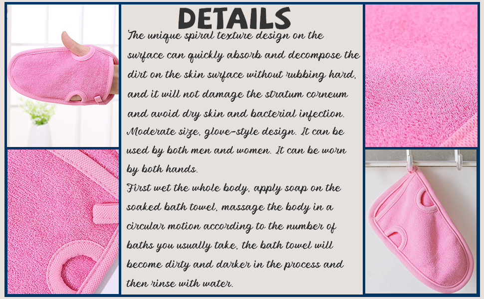 Bathing Shower Mittens Body Wash Massage Spa Mitt Towel