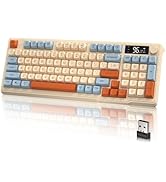 LexonElec M96 Wireless Gaming Keyboard,Knob Control Bluetooth/2.4G Wireless Mechanical Feeling Ke...