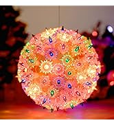 6” Christmas Starlight Sphere Outdoor Clear Lighted Ball Hanging Lights 100 Replaceable Bulbs for...