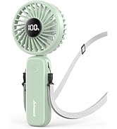 AMACOOL Handheld Fan Foldable, 5000mAh Rechargeable Hand Fans with Powerful Cooling, 4 Speeds, LE...