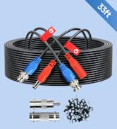 ANLINK 33FT/10M All-in-One Video Power Cable, Premade BNC Video Power Cable Extension Wire for CC...