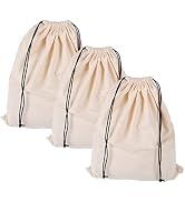 MISSLO Set of 3 Cotton Breathable Dust-proof Drawstring Storage Pouch Multi-functional Bag. Pack 3 S