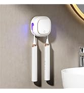 Bathroom Toothbrush Holder,60°C Hot Air Drying and Automatic Cleaning,Mini Portable Toothbrush Ho...