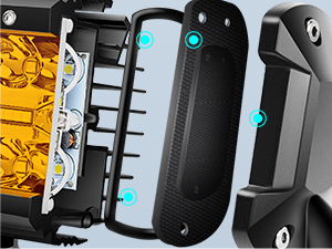 4 Inch 60W Amber LED Pods with Wiring Harness kit