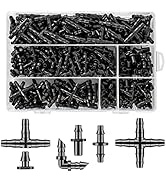 Unoutur 300 Pcs Barbed Connectors Drip Irrigation Fittings Kit, 1/4" Drip Irrigation Kit for Gard...