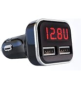 Cigarette Lighter USB Charger with Voltage Display, Aliavation 24W Dual USB Car Charger Cigarette...