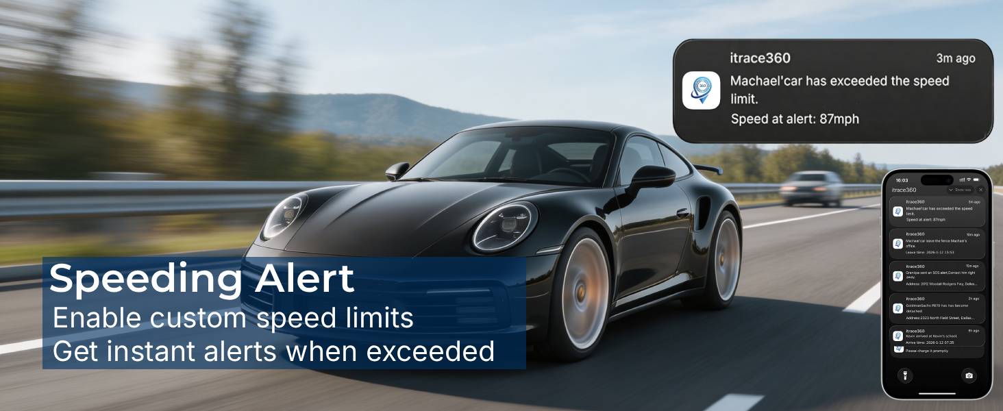 real time location update and speed alert for vehicles.