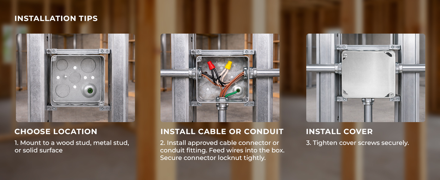 4x4 Electrical Junction Boxes with Blank Covers